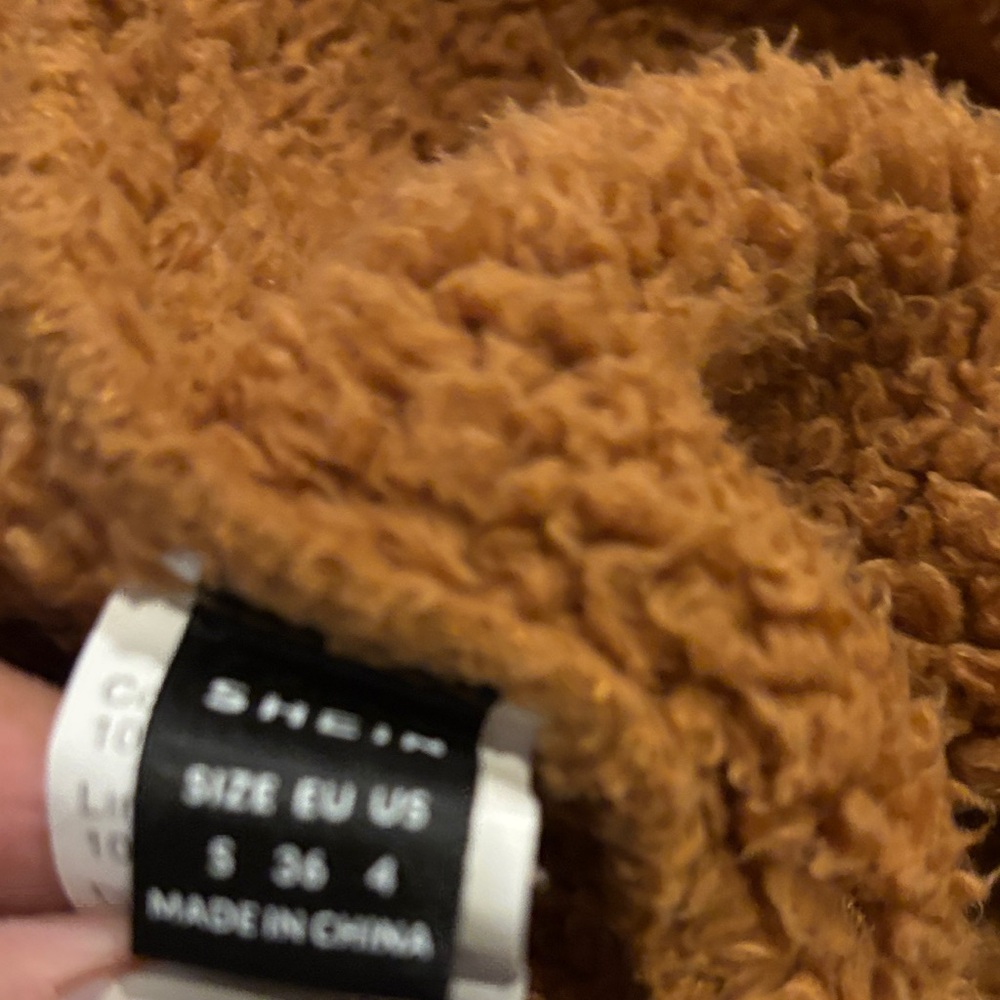 SHEIN Warm Brown Sherpa Jacket - Picture 2 of 3
